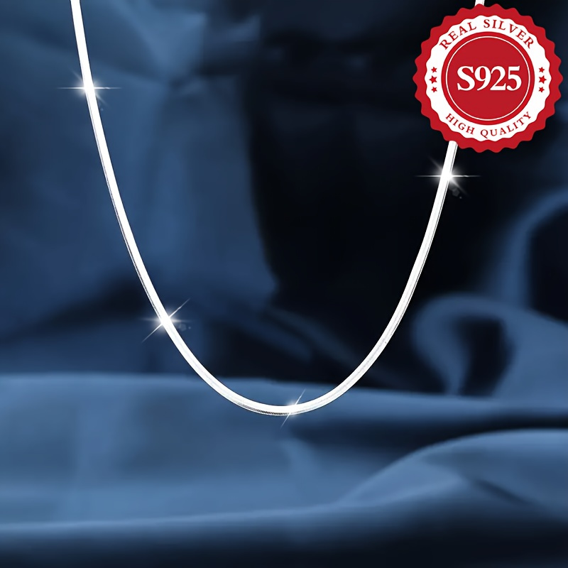 Hypoallergenic Luxury Accessory: Sterling Silver S925 Herringbone Style Chain Necklace