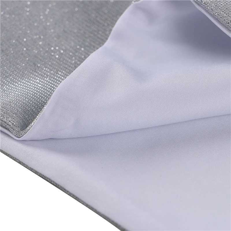 New Fashion Women Spaghetti Strap Crop Top Sexy Bodycon Sleeveless Cami Tube Top Basic Plain Club Sequin Shirts M250513