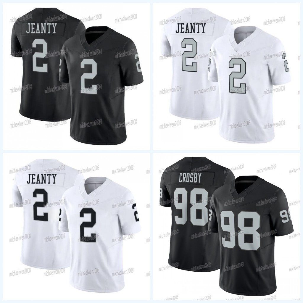 2 Ashton Jeanty Raiderss Maxx Crosby Brock Bowers Football Jersey Geno Smith Aidan OConnell Jakobi Meyers Michael Mayer