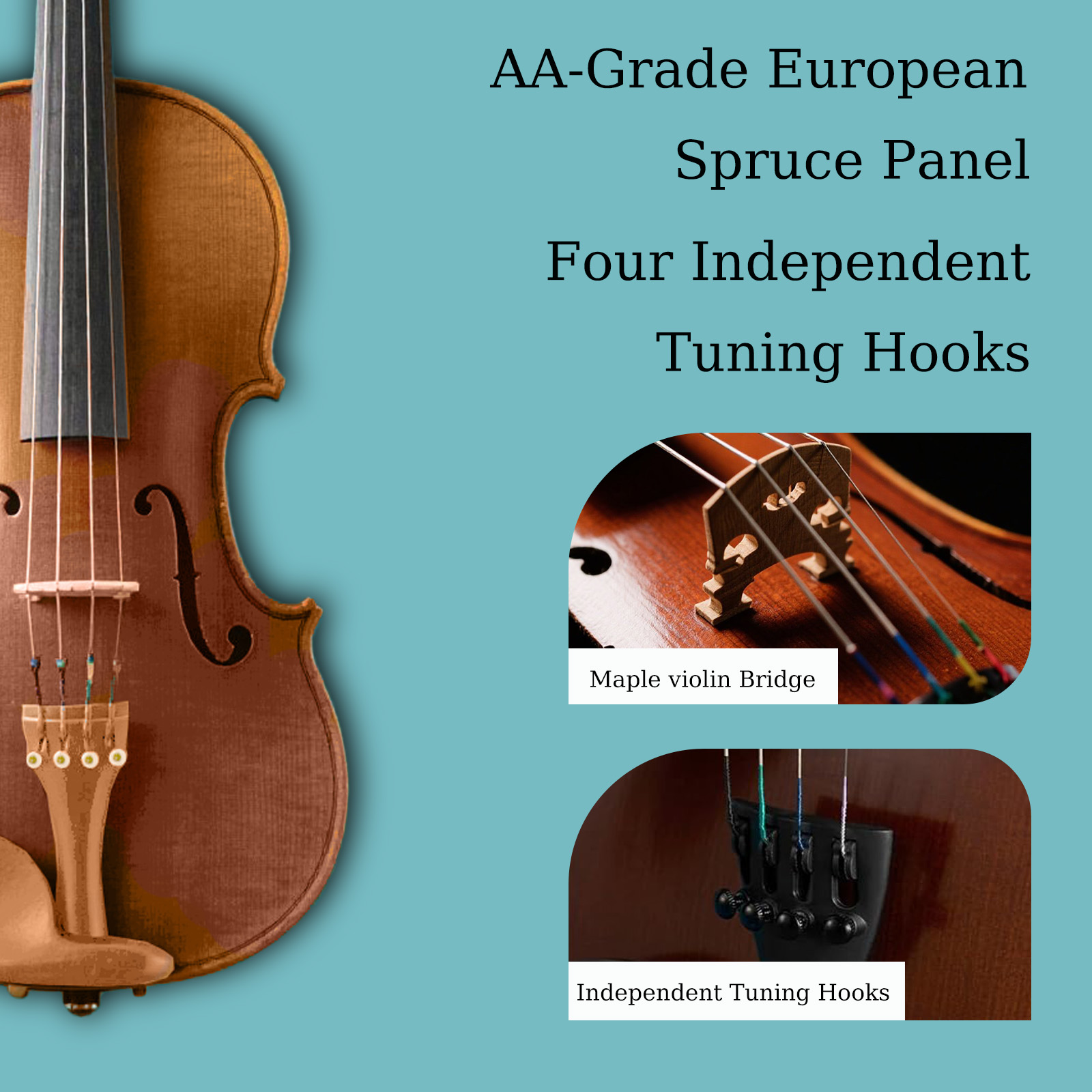 Forged from solid wood and sculpted by hand, this high-value beginner violin infuses musical dreams with professional finesse.