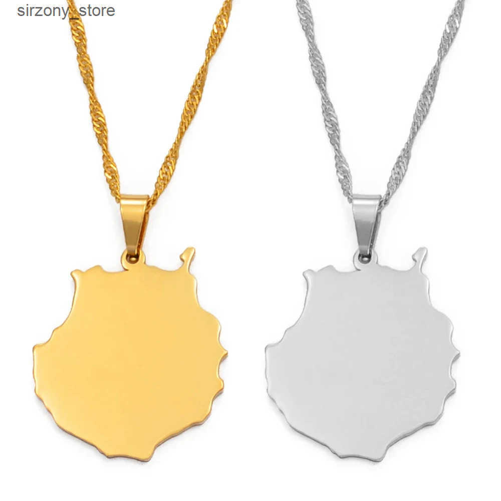 Spain Canary Islands Tenerife/Gran Canaria/Fuerteventura/La palma/Lanzarote Map Pendant Necklaces Women Girl Jewelry #120121 z250513VBVA