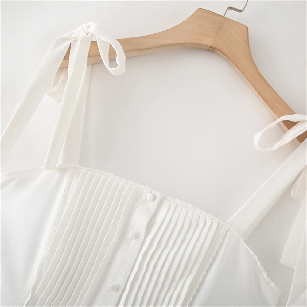 UNIZERA womens fashionable slim fit butterfly bow decoration wide pleated suspender mini temperament summer dress 250513