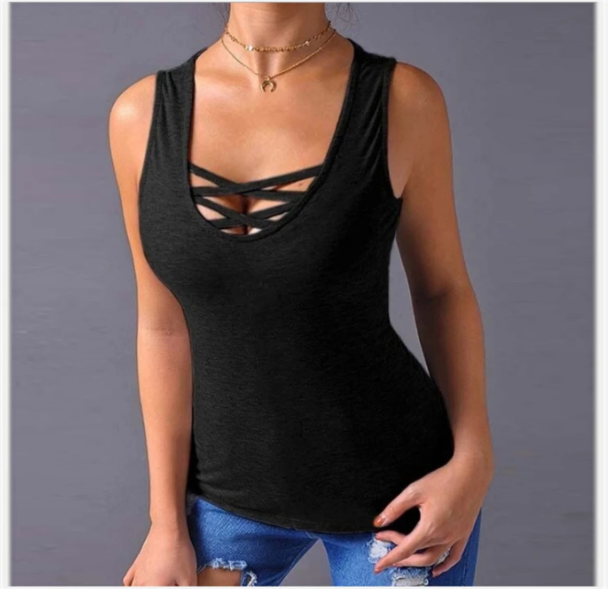 Women Hollow Out Tank Top Sleeveless Solid Color Harajuku Fashion Vest Female Basic Casual Bottom Tshirt Lady Sexy Street Vests 250513