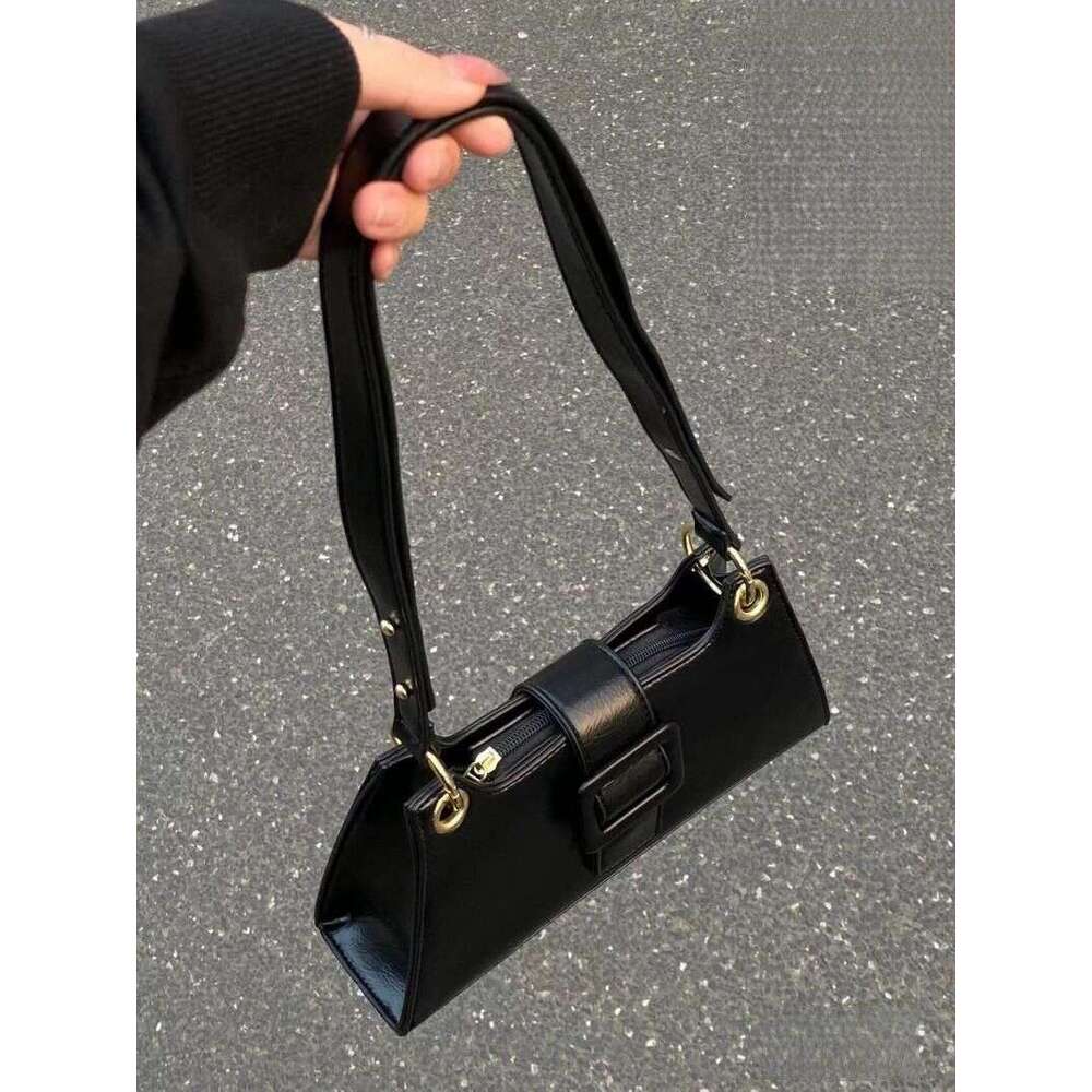 2025 new trendy high-end crossbody French western-style hand-held armpit simple and fashionable shoulder bag small square bag