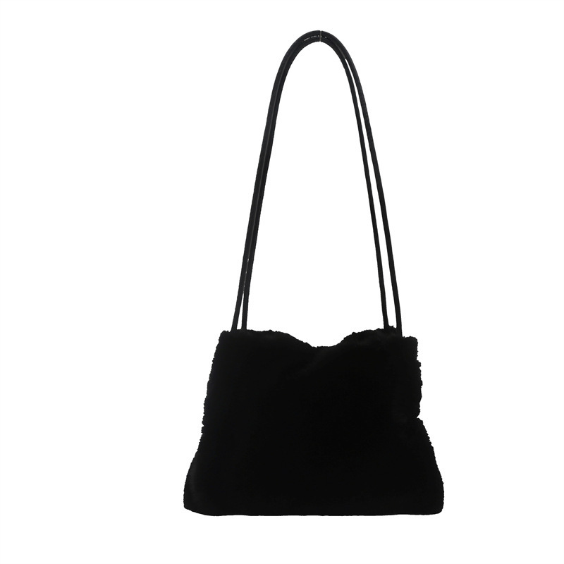 Free Delivery Designer Bag Plush Bucket For Women Korean Version Autumn And Winter Large Capacity Single Shoulder Casual Fashion Niche Commuting Handb
