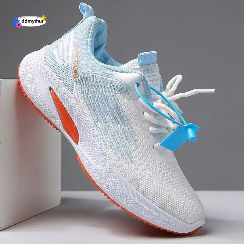Women's new white thick soled lightweight running fashionable versatile, spring breathable and odor proof sports shoes, women's shoes ddmyth