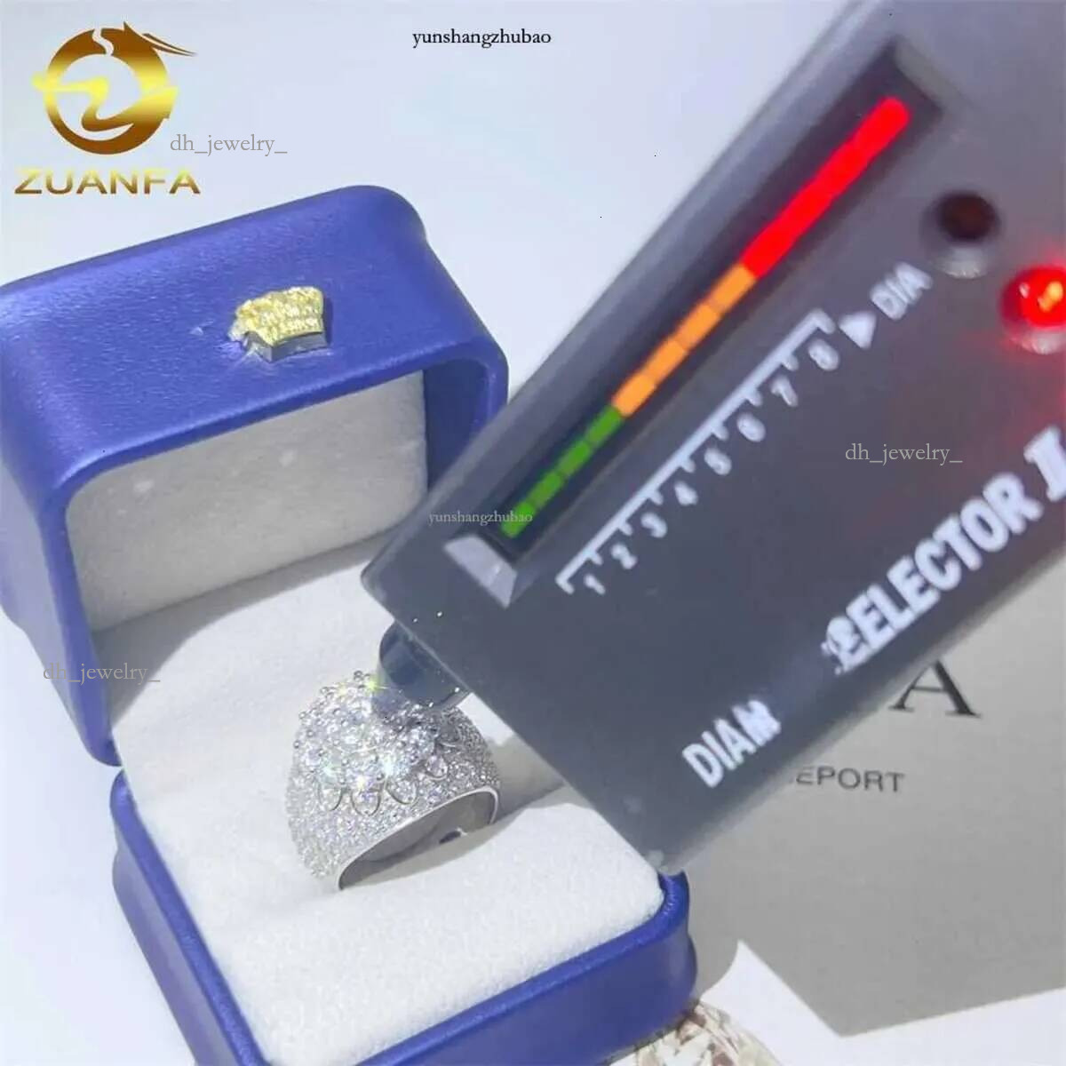 Band Rings New arrival fine jewelry sterg sier iced out dia hip hop mens moissanite ring