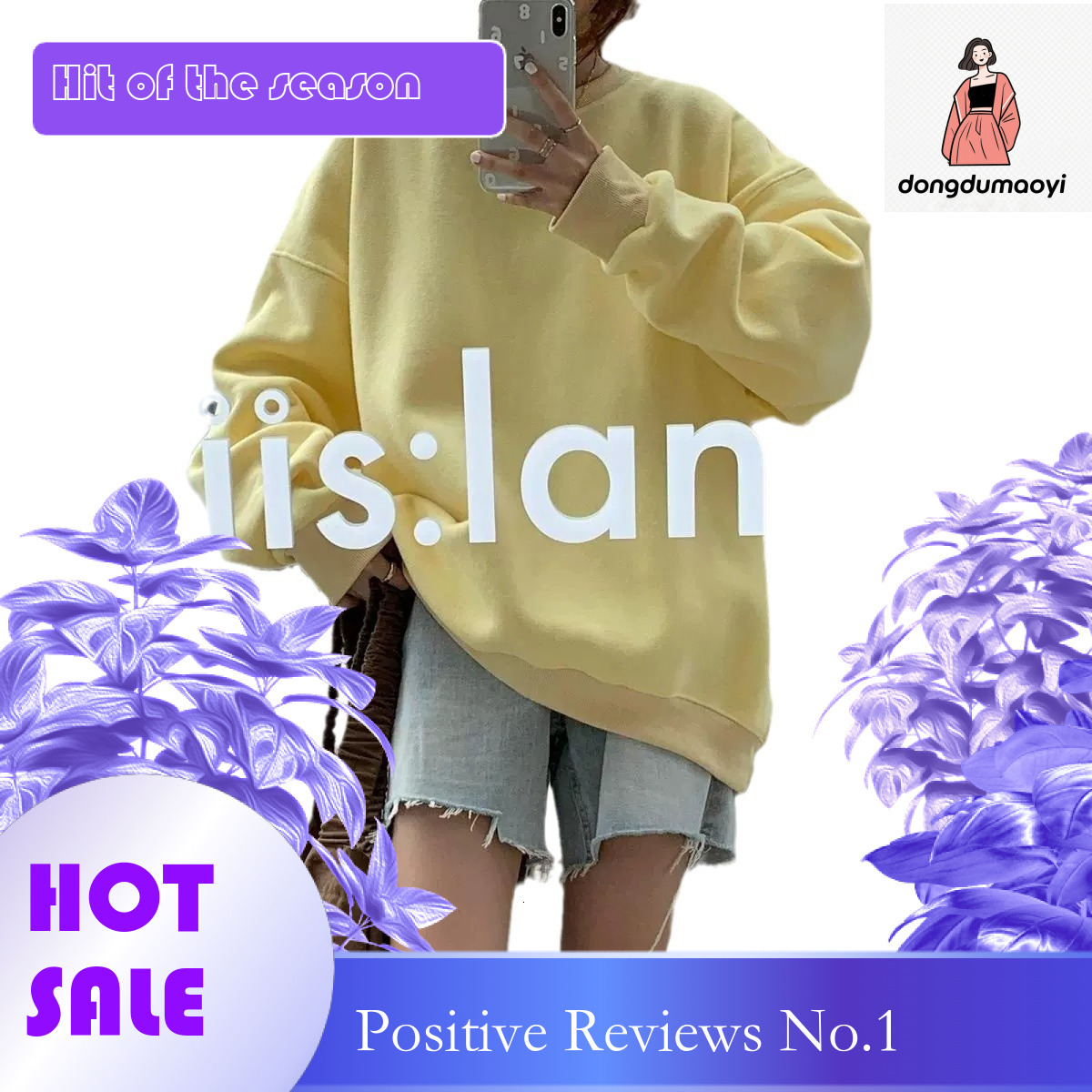 dongdumaoyi Korean version with plush thick candy colored loose and versatile hoodie, lazy style top, women's long sleeved shirt