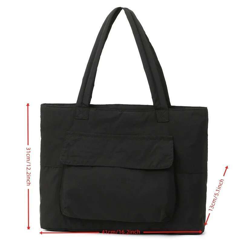 Personalized Simple Shoulder New Casual Unisex Large Capacity Tote Solid Commuter Versatile Zipper Underarm Bag