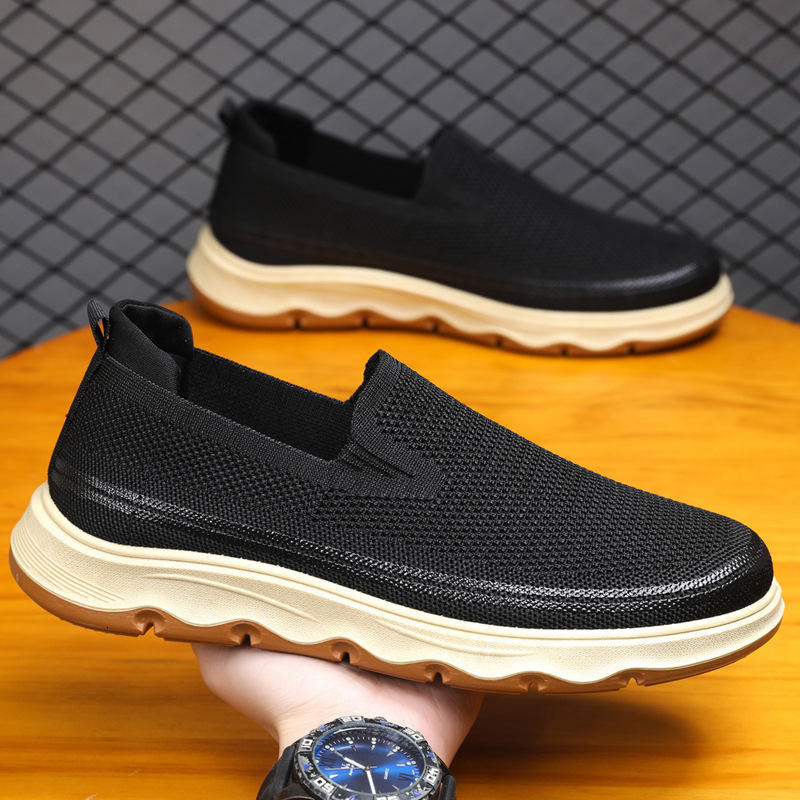 Men S Flying Woven Casual With Casual Shoes Soft Soles Comfortable Oversized Men S Shoes Breathable And Lightweight Old Beijing Cloth Shoes Ddmysaturn