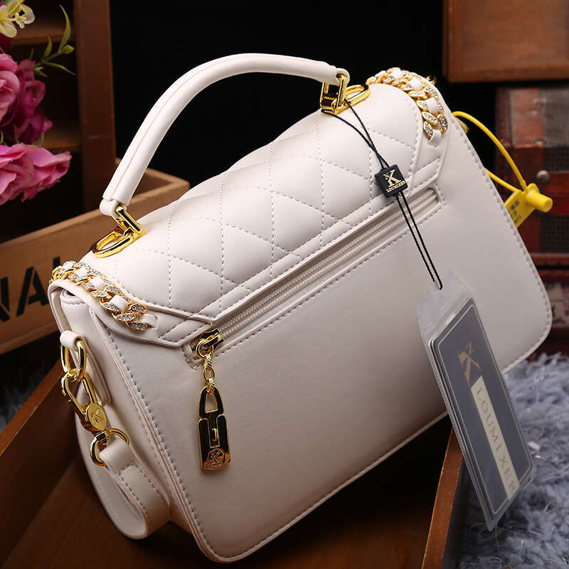 Counter genuine leather for women Korean version new fashion and high end sense one shoulder crossbody versatile large bag