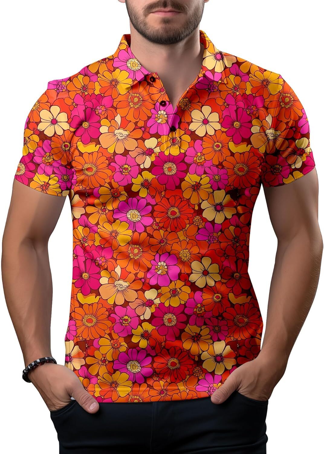 Mens Polo shirt Funny Golf Shirts for Men,Mens Hawaiian Shirts Short Sleeve Novelty Crazy Golf Shirts Polos shirts