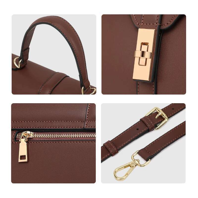 Aidrani Genuine leather women's handbag rectangular 100% cowhide crossbody bag with large capacity