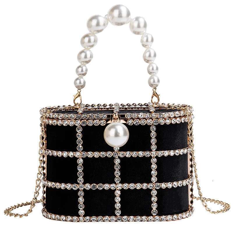 Designer Bag 2025 Dia Metal Bucket Pearl Handle Women Party Clutch Purses And Handbags French Design Ming Ai Wedding Chain Shoulder Bag Luxury Bag