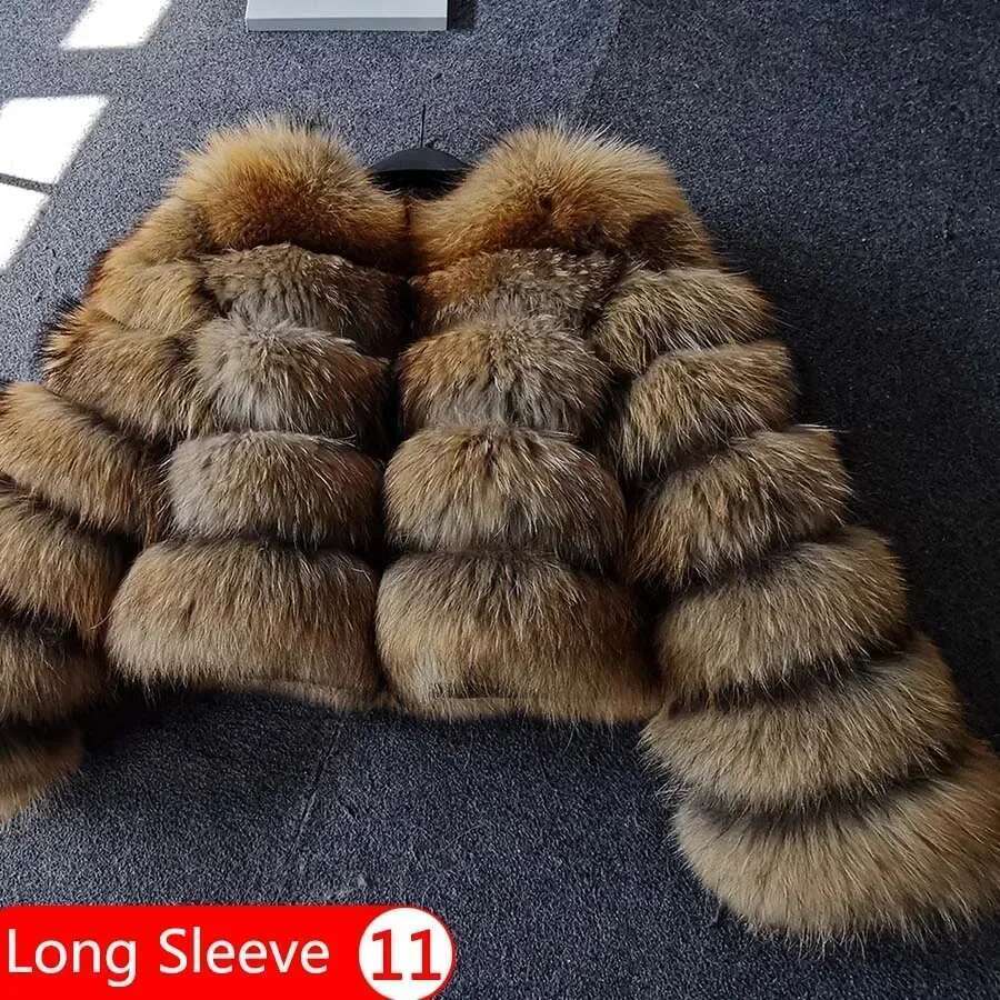 Maomaokong 2024 Natural Real Fox Coat Women Winter Warm Fur Jacket Detachable Long Sleeves Female Vest Furry Coats Designer Designer