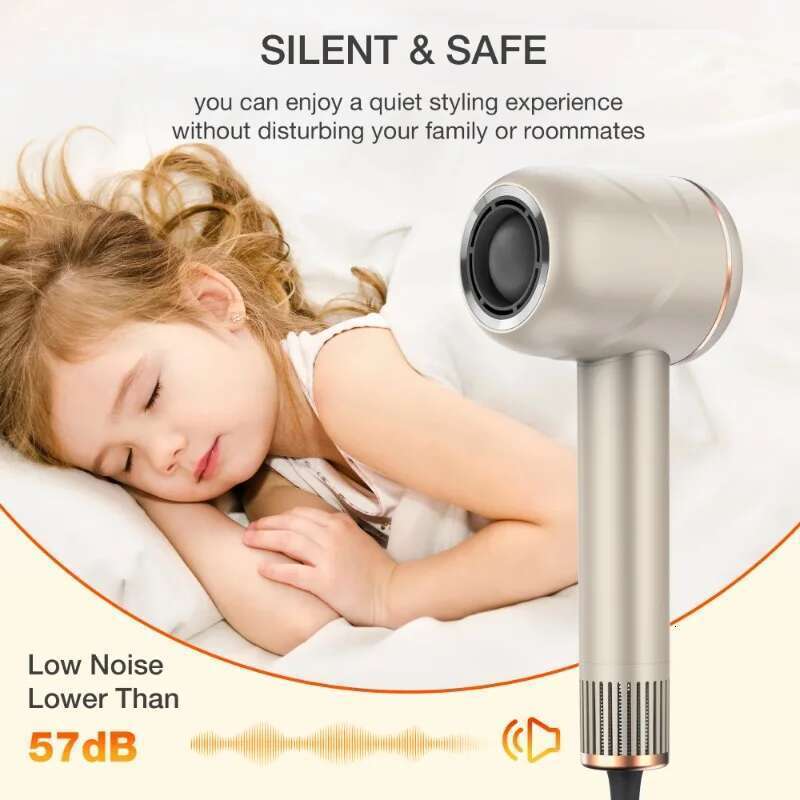 Moosoo Blow Dryer Women, Hair Dryer, 4 Temps & 3 Speeds With RGB Light For Home, Travel