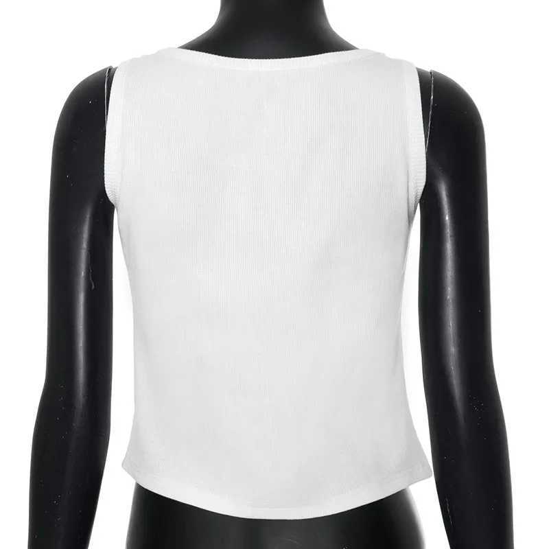 Sexy Tank Top Shoulder Strap Buckle Rib Knitted Halter Crop Tops Women Sleeveless Camisole Female Tube Top Cropped Vest M250513