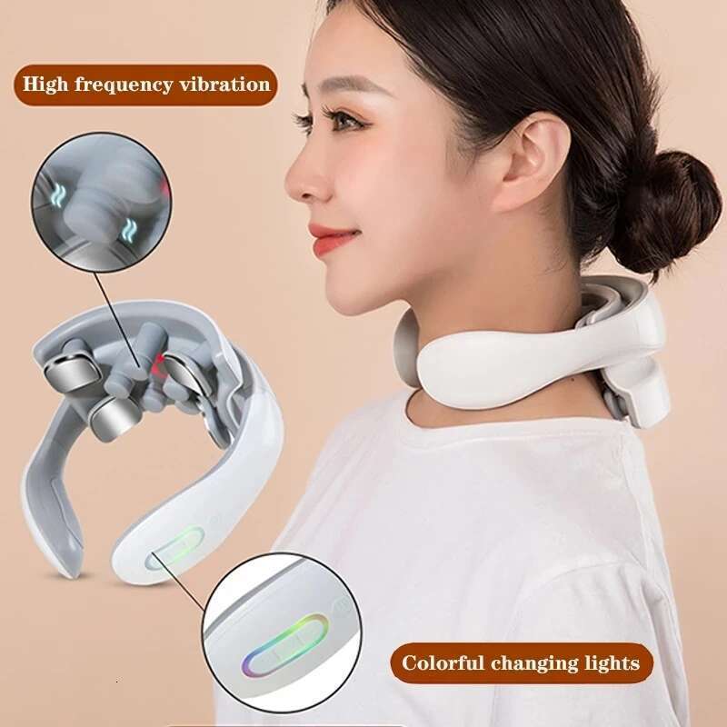 Smart Instrument Portable Shoulder Neck Cervical Vertebra Health Care Vibrator Heating Compress Massage