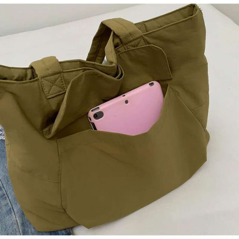 Personalized Simple Shoulder New Casual Unisex Large Capacity Tote Solid Commuter Versatile Zipper Underarm Bag