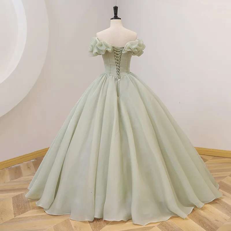 Customized Light Green Ball Gown Women Quinceanera Dresses Sequins Prom Birthday Party Gowns Formal Vestido De Noche