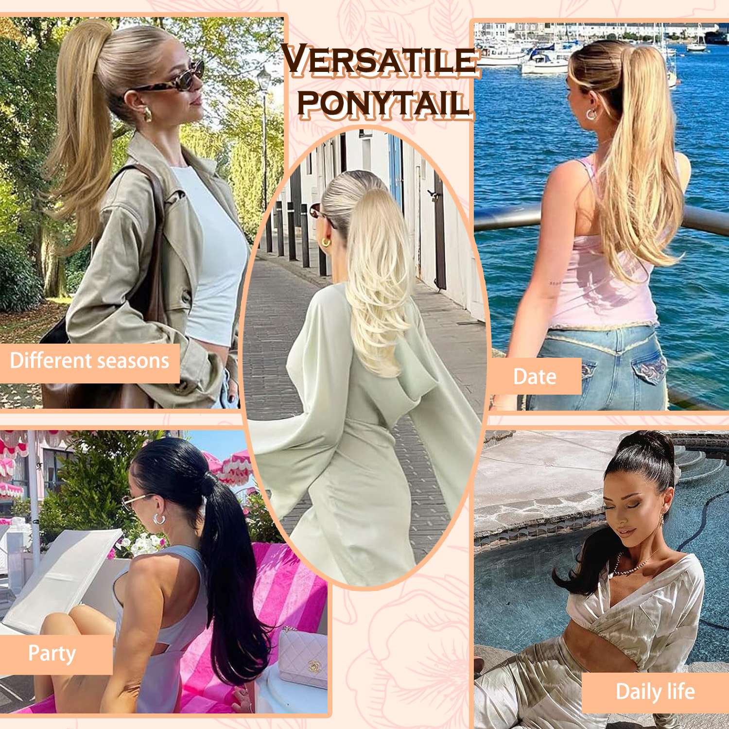 YK Curly Wave Drawstring Tail Hair Tooth Comb Stable Layered Tail Increase Volume Visible Hair Length Natural Fluffy Easy to Manage