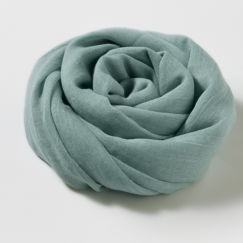 K703 Pure color cotton linen silk summer 2024 new beach sunscreen shawl scarf female factory wholesale