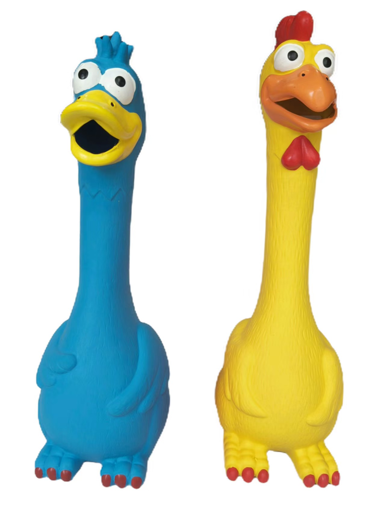 Latex Screaming Chicken Pet Toys Squeaky Chewy Teething Rubber Puppy Dog Toys 2pcs/Pack
