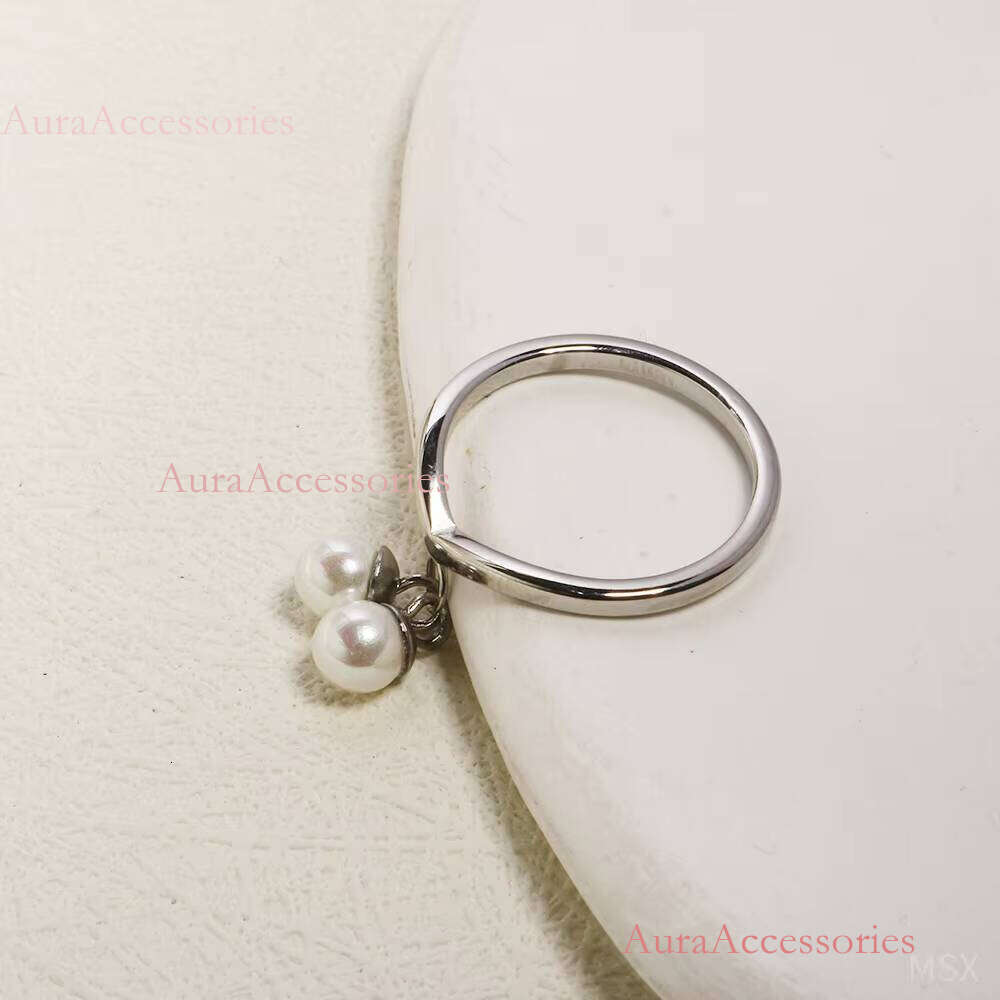 Tarnish Free Hypoallergenic Wholesale Custom Stainless Steel Gold Plated Pearl Ring for Women