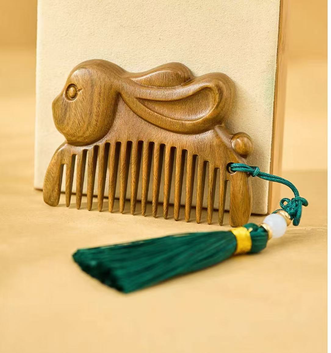 Traditional Asian-Inspired Beauty Tools Jade Rabbit Dual Function Combination of Brush and Reflection X250928