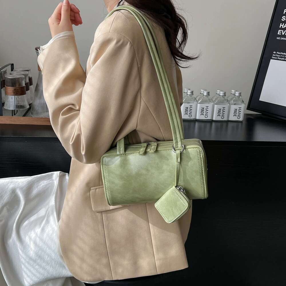 LEFTSIDE Women PU Leather Square Shoulder 2025 Trend Fashion Simple Short Handle Underarm Bag Female Y2k Handbags And Purses
