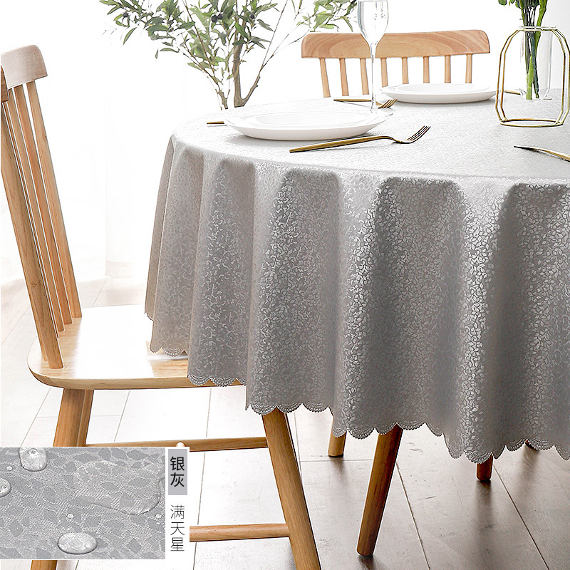 T0463 European style waterproof and oil-proof disposable tablecloth hotel restaurant household pvc round large round table tablecloth tablecloth whole