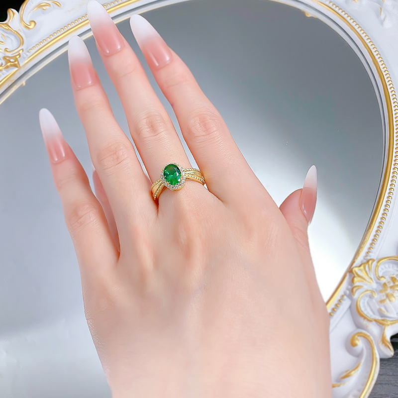 2025 Choucong Brand Handmade Elegant Stunning Luxury Jewelry 100% Real 925 Sterling Silver Oval Cut Emerlad Lab Moissanite Diamond Party Lady Wedding 