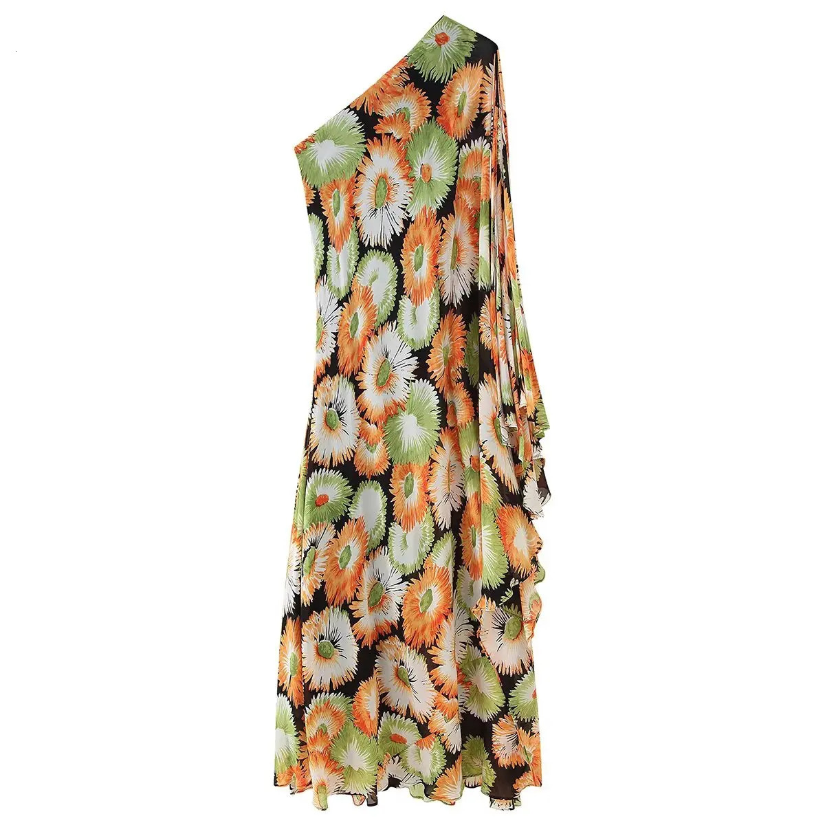 UNIZERA Womens Dress Fashion Printed Asymmetric Sleeveless Elegant Loose Style Summer 250513