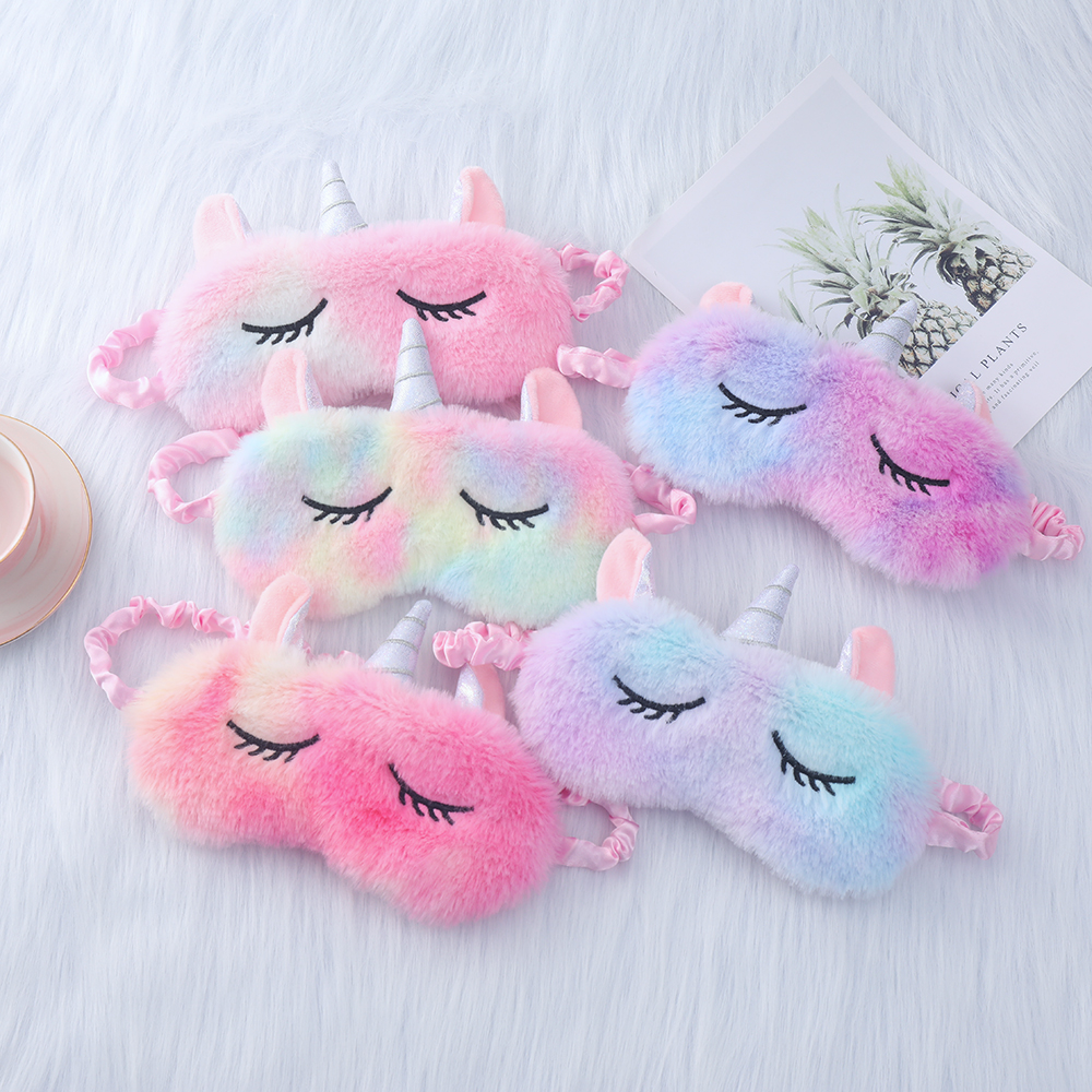 Soft & Colorful Sleeping Face Covering by Wholesalers: Plush Animal Eye Covers