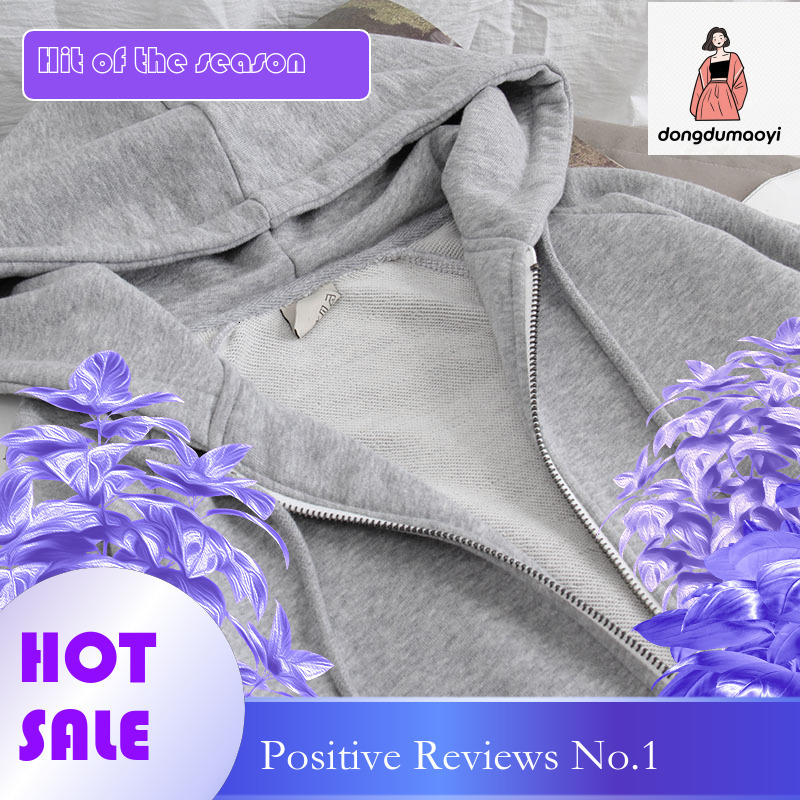 dongdumaoyi 2022 New Spring and Autumn Thin Korean Edition Ins Trendy Zipper Loose cardigan Hoodie Women's Sweatshirt