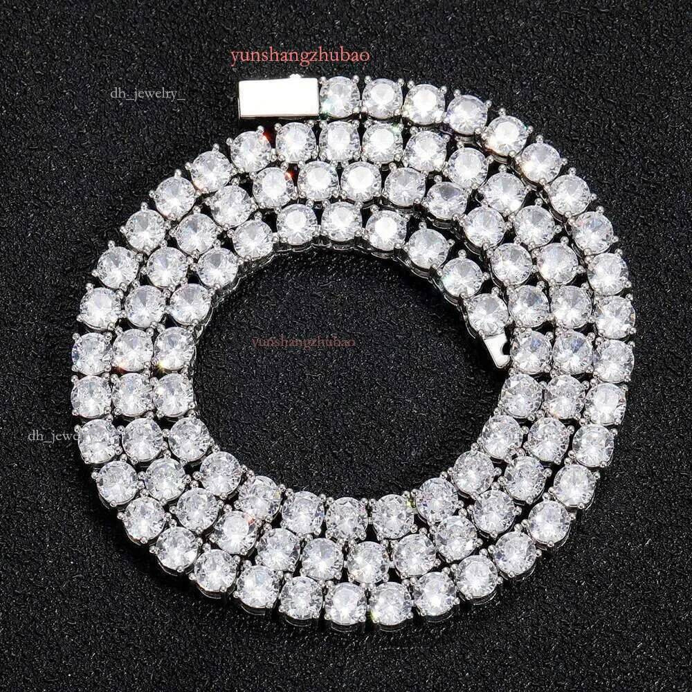 5mm Width Iced Out Dia Mossanite Tennis Men Women Gold Chain Pass VVS Dias Test Hip Hop Jewelry sier Necklace