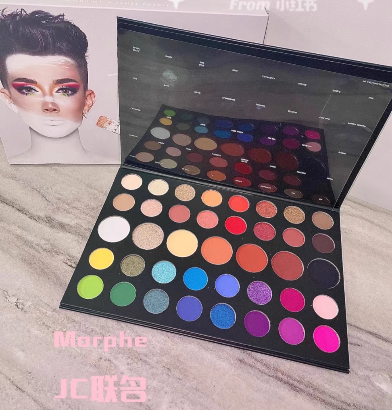 MorpheX James Charles Co branded Murphy 39 Color eye shadow Plate Pearlescent Matte Earth