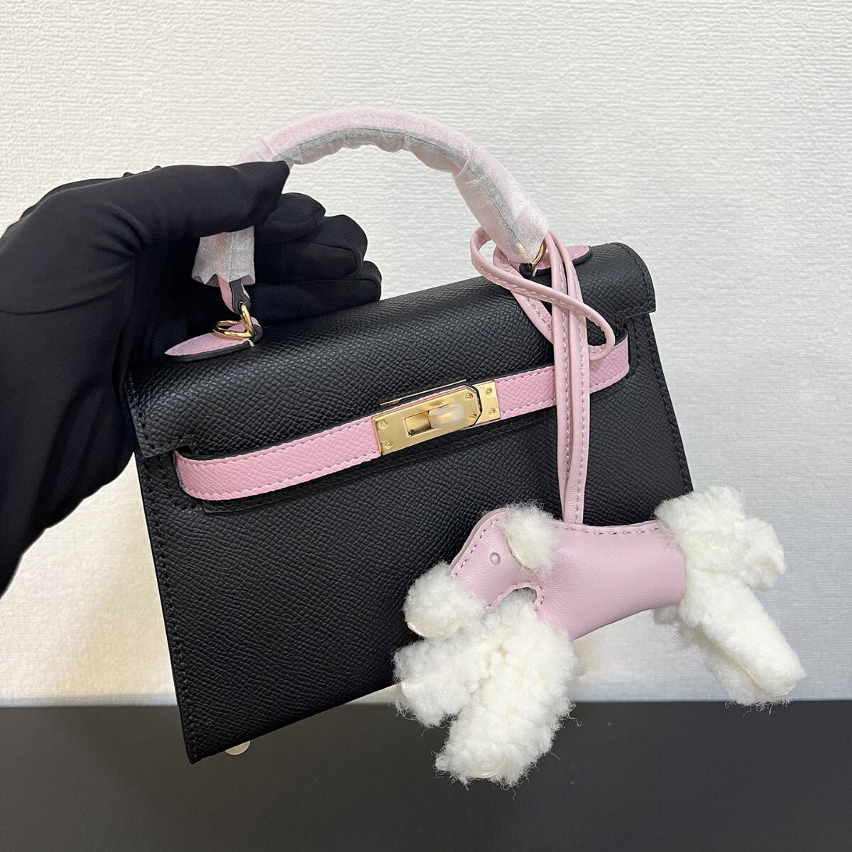 2025S designer contrasting black pink second-generation Kelly genuine leather women bag high-end single shoulder crossbody handbag Free Shipping