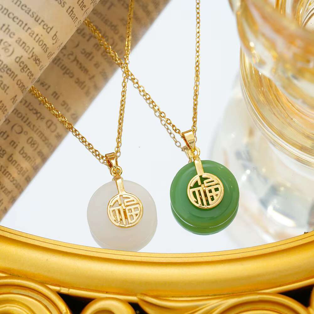 Fashionable women's and men's gold-plated fashion circle jewelry pendant necklace