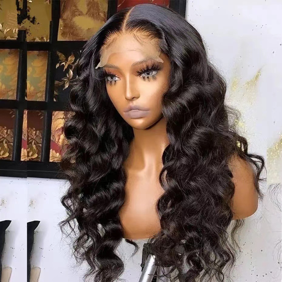 lace Front wig new product red long curly hair with large waves lace hair cover hot selling