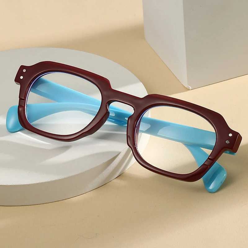 Rhaegal Texture Acetate Color Vintage Square Blue Light Reading Glasses for Women Men Spring Hinge Eyeglasses for All Face W250513