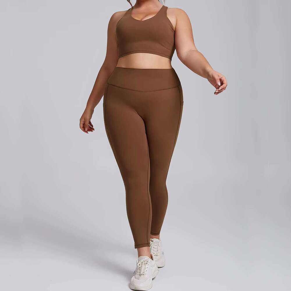 DHEssentials Large Size Sports Underwear for Exercise and Fitness, Women's Intensity Anti Shock Brushed Sportswear, High Impact Set