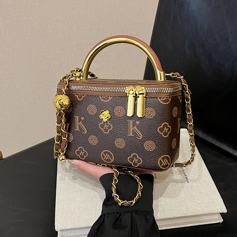 Printed small square bag new trend handbag female bag chain camcama cross-body bag 2025s hot