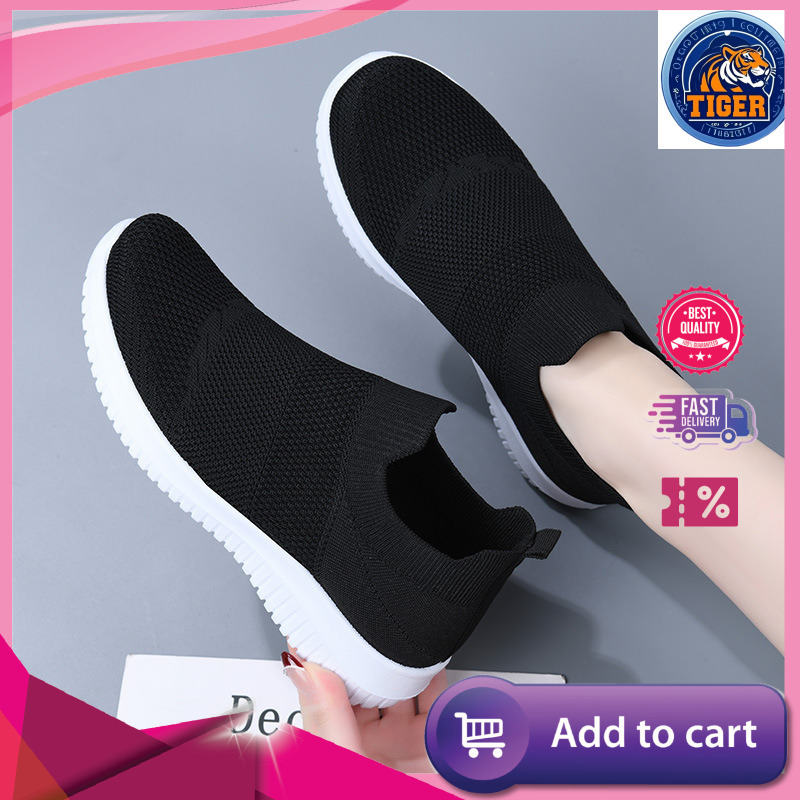 Ddmytiger One Step Women S Mom Summer Flying Weave Breathable Single Lightweight Soft Sole Elderly Mesh Sports Shoes Outdoor Shoes
