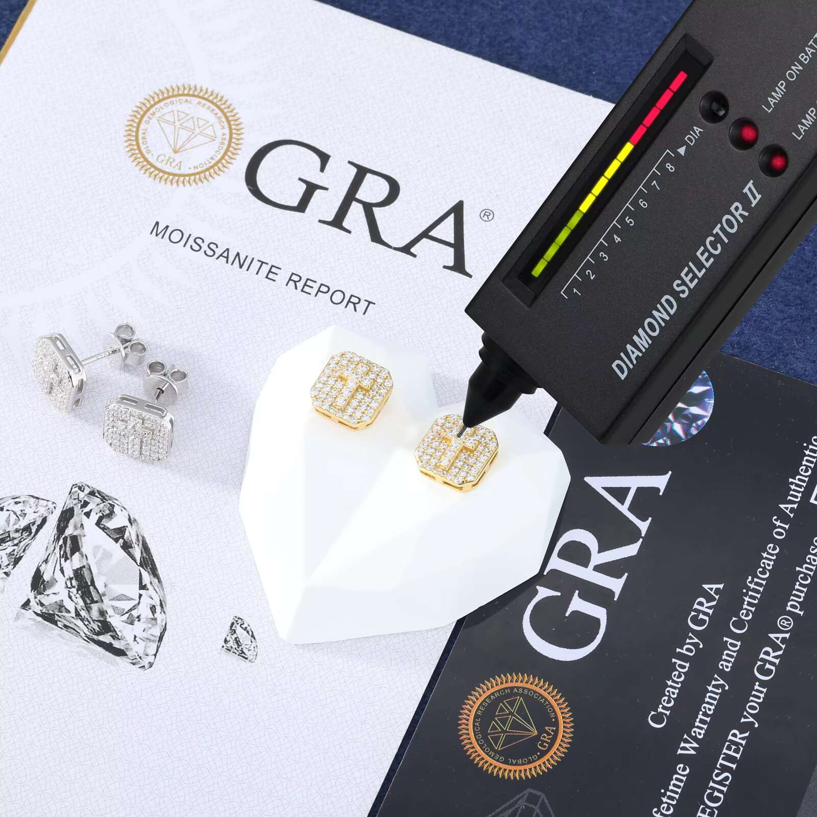 Delicate Unisex Style Hip Hop Jewelry 18K Gold Plated 925 Sterling Silver Moissanite Diamond Iced Out Cross Stud Earring