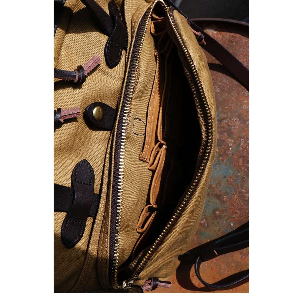 Tailor Brando 70258 American Heavy Canvas Size 39*34*9Cm Saddle Leather Shoulder Strap Business Computer Bag
