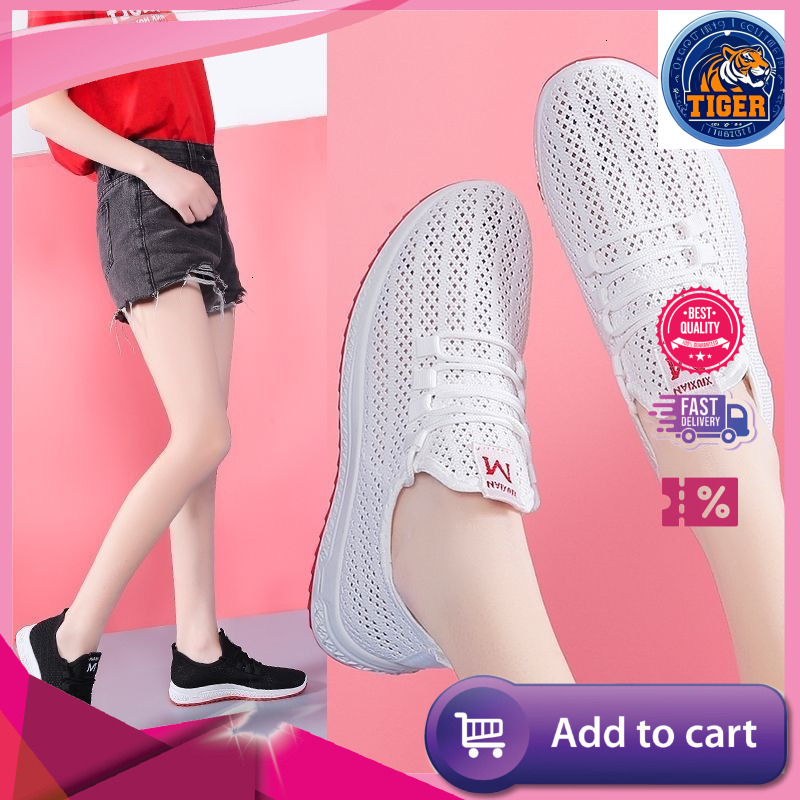 Ddmytiger Mesh For Women Breathable Sports Summer High Rise S Shoes New Student Versatile White Casual Outdoor Shoes