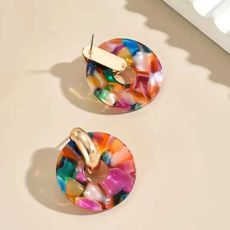 Colorful Metal Post Earrings For Women Resin Fashion Jewelry Trendy New Style Bohemia Holiday Accessories Wholesales Gifts MQ441 Y250510