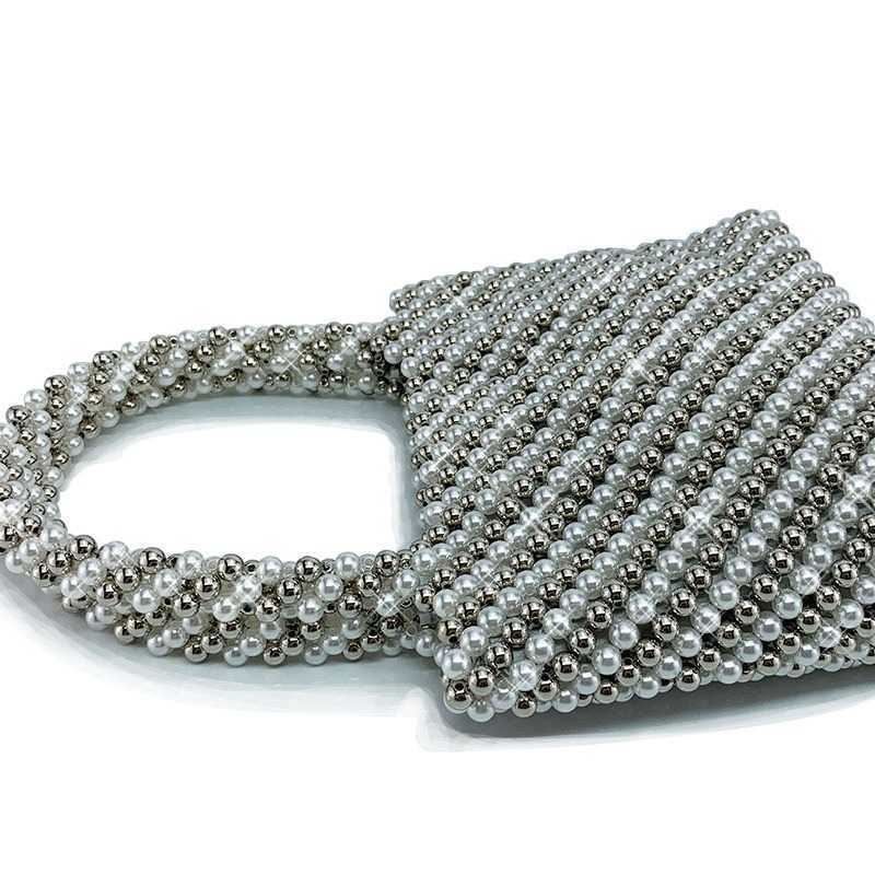 Pearl beads, handheld women's hand bag, mobile phone foundation box, storage bag