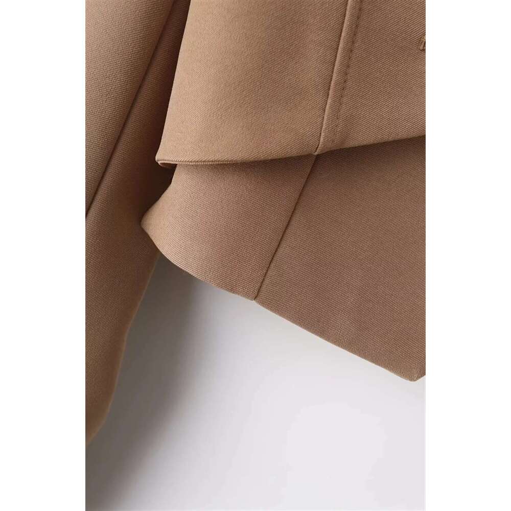 PB&ZA autumn and winter new women's design sense temperament versatile slimming long sleeved fake two-piece suit short jacket